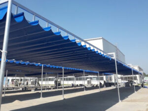 Thi công mái xếp di động lượn sóng